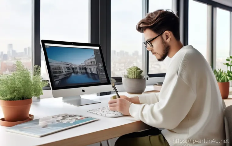 미술 교육과 아트마켓 창업 - **Prompt 1: Digital Art Innovator in a Globalized Studio**
    A highly detailed, wide shot of a con...